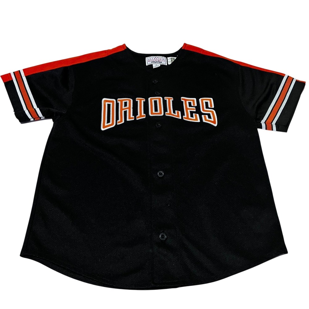 Starter Baltimore Orioles Ripken‎ #8 Baseball Jersey Black Orange Large
